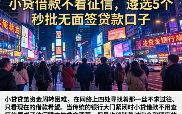 小贷借款不看征信，遴选5个秒批无面签贷款口子