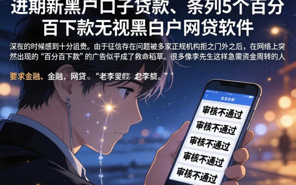 进期新黑户口子贷款，条列5个百分百下款无视黑白户网贷软件