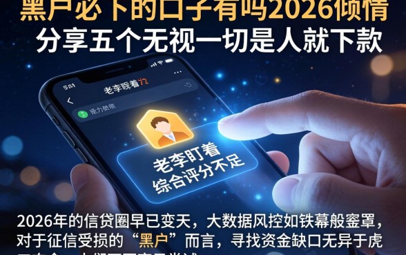 黑户必下的口子有吗2026，倾情分享五个无视一切是人就下款