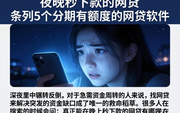 夜晚秒下款的网贷，条列5个分期有额度的网贷软件