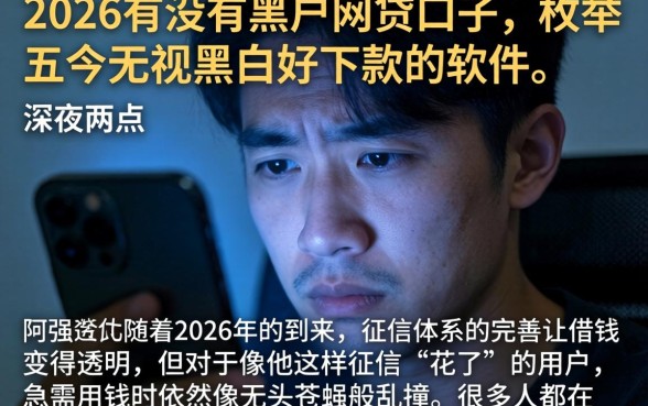 2026有没有黑户网贷口子，枚举五个无视黑白好下款的软件