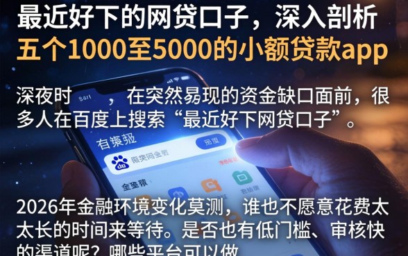 最近好下的网贷口子，深入剖析五个1000至5000的小额贷款app