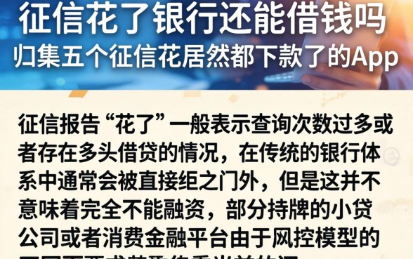 征信花了银行还能借钱吗，归集五个征信花居然都下款了的app