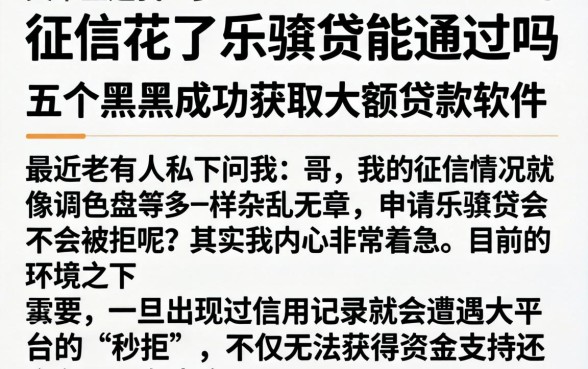 征信花了乐骐贷能通过吗,细致阐述五个黑户成功获取大额贷款的软件
