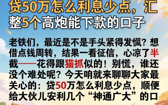 贷50万怎么利息少点，汇整5个高炮能下款的口子