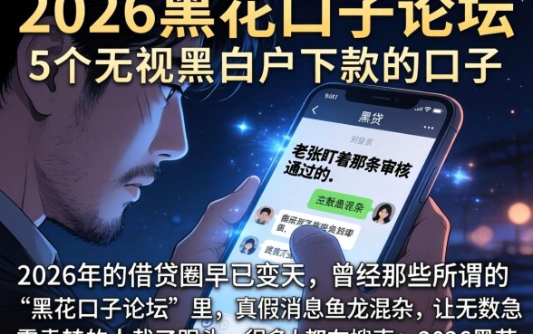 2026黑花口子论坛，概括5个无视黑白户下款的口子