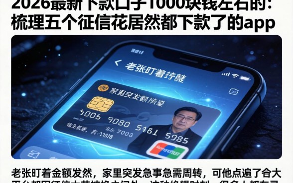 2026最新下款口子1000块钱左右的，梳理五个征信花居然都下款了的app