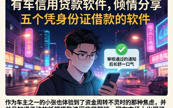 有车信用贷款软件，倾情分享五个凭身份证借款的软件