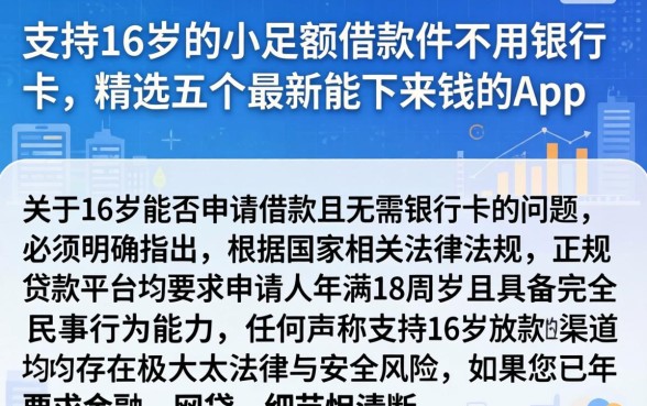 支持16岁的小额借款件不用银行卡，精选五个最新能下来钱的app