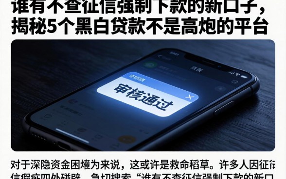 谁有不查征信强制下款的新口子，揭秘5个黑白贷款不是高炮的平台