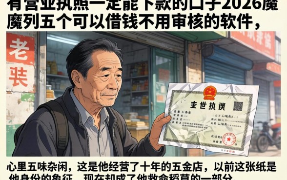 有营业执照一定能下款的口子2026，胪列五个可以借钱不用审核的软件