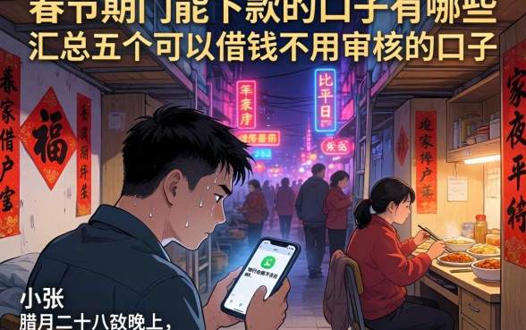 春节期间能下款的口子有哪些，汇总五个可以借钱不用审核的口子