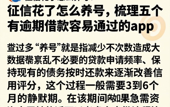 征信花了怎么养号，梳理五个有逾期借款容易通过的app