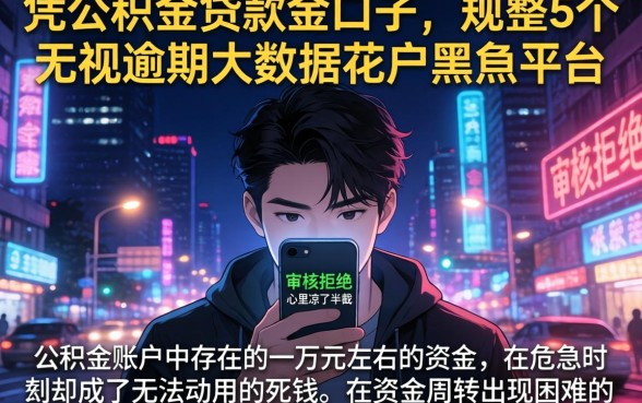 凭公积金贷款的口子，规整5个无视逾期大数据花户黑户平台