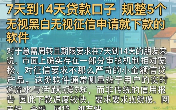 7天到14天的贷款口子，规整5个无视黑白无视征信申请就下款的软件