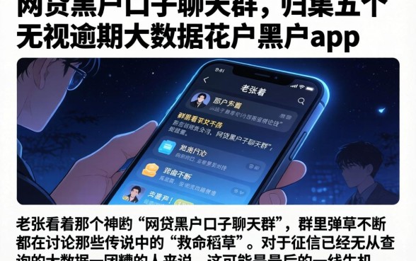 网贷黑户口子聊天群，归集五个无视逾期大数据花户黑户app