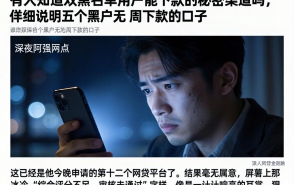 有人知道双黑名单用户能下款的秘密渠道吗，详尽说明五个黑户无条件下款的口子