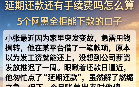 延期还款还有手续费吗怎么算，陈列5个网黑全拒能下款的口子