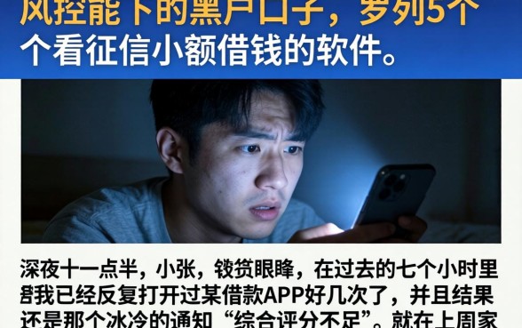 风控能下的黑户口子，罗列5个不看征信小额借钱的软件