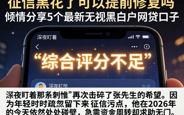征信黑花了可以提前修复吗，倾情分享5个最新无视黑白户网贷口子