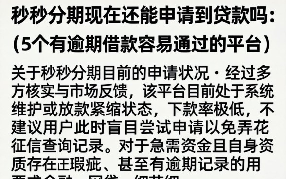 秒秒分期现在还能申请到贷款吗，细致阐述5个有逾期借款容易通过的平台