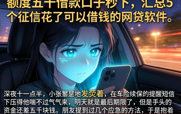 额度五千的借款口子秒下，汇总5个征信花了可以借钱的网贷软件