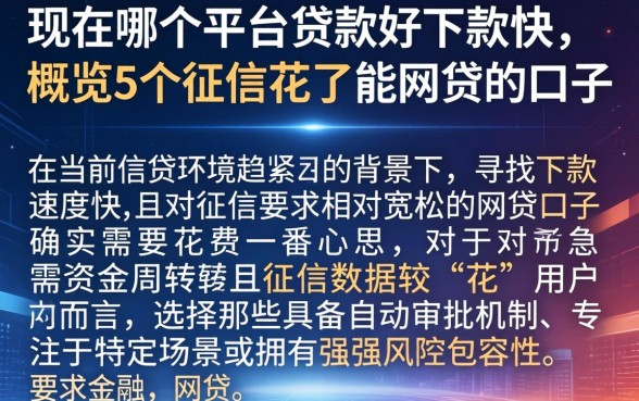 现在哪个平台贷款好下款快，概览5个征信花了能网贷的口子