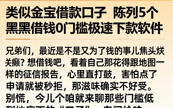 类似金宝借款的口子，陈列5个黑户借钱0门槛极速下款软件