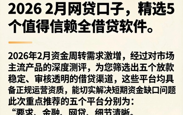 2026 2月网贷口子，精选5个值得信赖的借贷软件