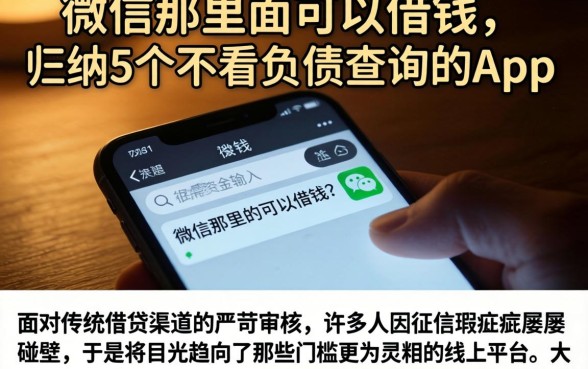 微信那里面可以借钱，归纳5个不看负债查询的app