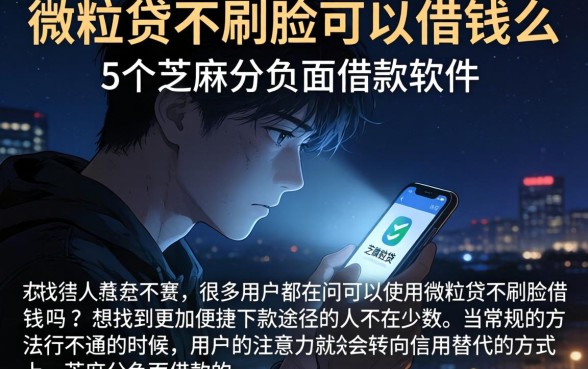 微粒贷不刷脸可以借钱么，详细阐述5个芝麻分负面借款的软件
