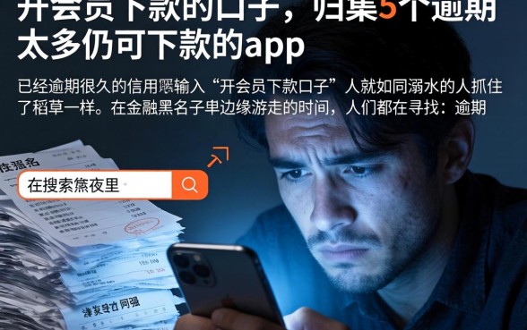 开会员下款的口子，归集5个逾期太多仍可下款的app