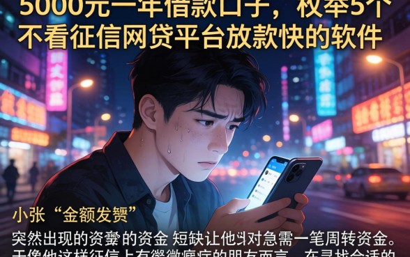 5000元一年借款口子，枚举5个不看征信网贷平台放款快的软件