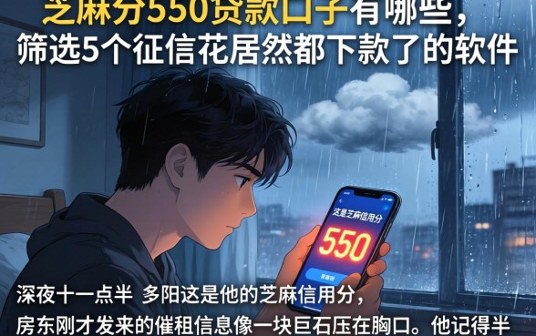 芝麻分550贷款口子有哪些，筛选5个征信花居然都下款了的软件