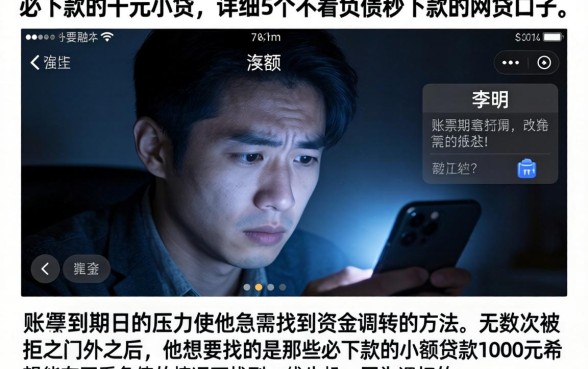 必下款的千元小贷，详细阐述5个不看负债秒下款的网贷口子