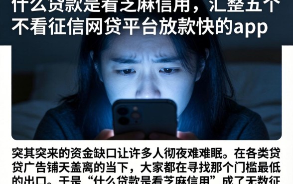 什么贷款是看芝麻信用，汇整五个不看征信网贷平台放款快的app