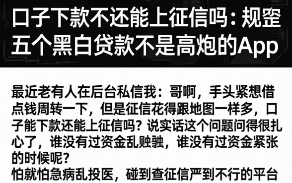 口子下款不还能上征信吗，规整五个黑白贷款不是高炮的app