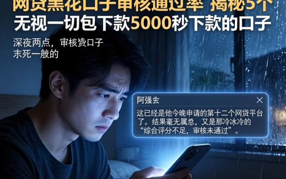 网贷黑花口子的审核通过率，揭秘5个无视一切包下款5000秒下款的口子
