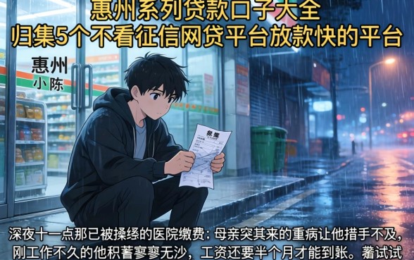 惠州系列贷款口子大全，归集5个不看征信网贷平台放款快的平台