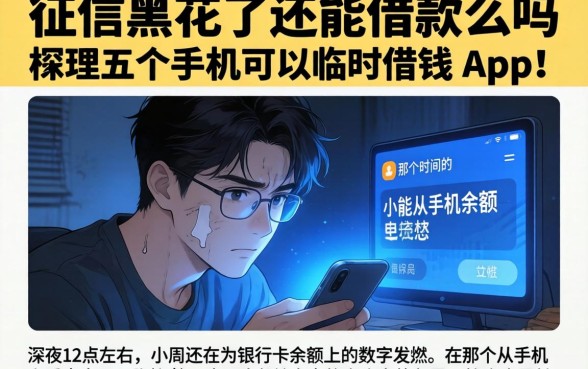 征信黑花了还能借款么吗，梳理五个手机可以临时借钱的app
