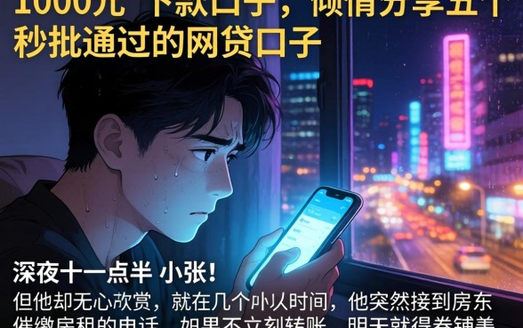 1000元的下款口子，倾情分享五个秒批通过的网贷口子