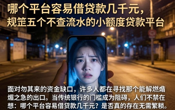 哪个平台容易借贷款几千元,规整五个不查流水的小额度贷款平台