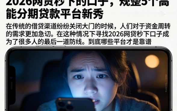 2026网贷秒下的口子，规整5个高能分期贷款平台新秀