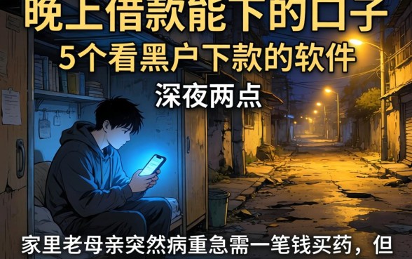 晚上借款能下的口子，概括5个不看黑户下款的软件