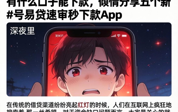 有什么口子能下款，倾情分享五个新号易贷速审秒下款app