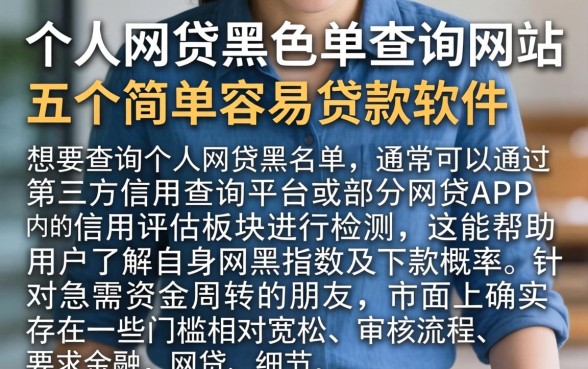 个人网贷黑名单查询网站，概括五个简单容易贷款软件