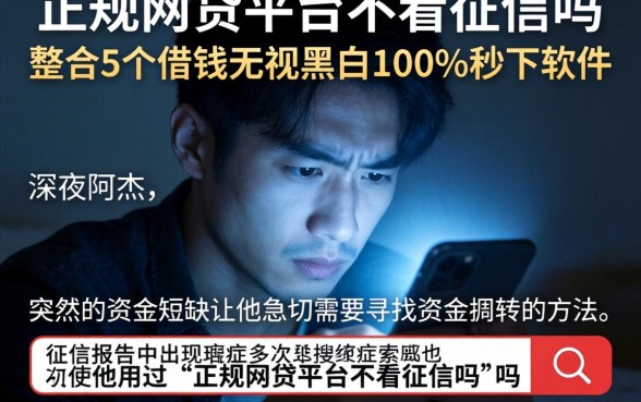 正规网贷平台不看征信吗，整合5个借钱无视黑白100%秒下软件