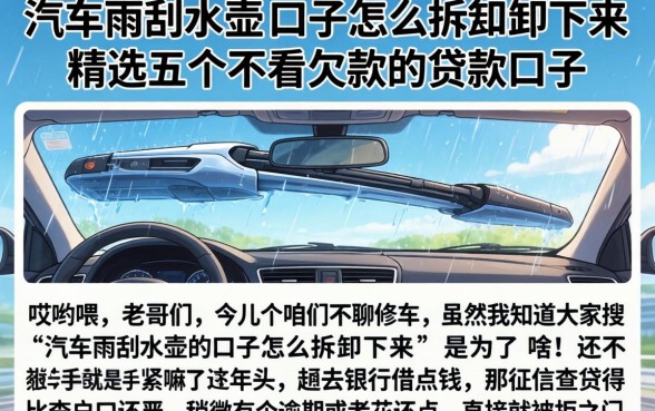 汽车雨刮水壶的口子怎么拆卸下来，精选五个不看欠款的贷款口子
