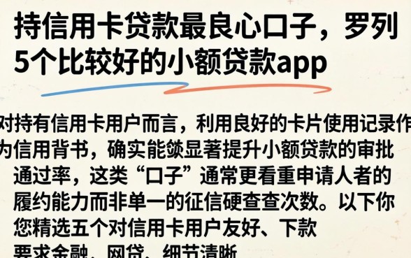 持信用卡贷款的最良心口子，罗列5个比较好的小额贷款app
