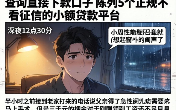 查询直接下款的口子，陈列5个正规不看征信的小额贷款平台